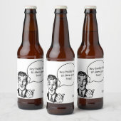Retro Cartoon Talking Man Aangepast Bierlabel Bier Etiket (Flessen)