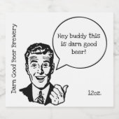 Retro Cartoon Talking Man Aangepast Bierlabel Bier Etiket (Enkel label)