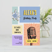 Retro cartoon verjaardag kaart (Staand voorkant)