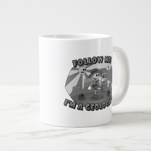 Retro Cartoon - Volg mij! Ik ben een geoloog! Grote Koffiekop (Voorkant rechts)