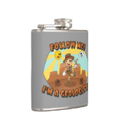 Retro Cartoon - Volg mij Ik ben een Geoloog! Heupfles (Rechts)