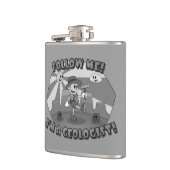 Retro Cartoon - Volg mij Ik ben een Geoloog! Heupfles (Links)