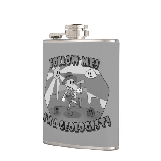 Retro Cartoon - Volg mij Ik ben een Geoloog! Heupfles (Links)