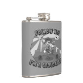 Retro Cartoon - Volg mij Ik ben een Geoloog! Heupfles (Rechts)