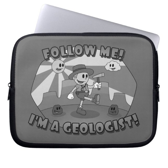 Retro Cartoon - Volg mij! Ik ben een geoloog! Laptop Sleeve (Voorkant)