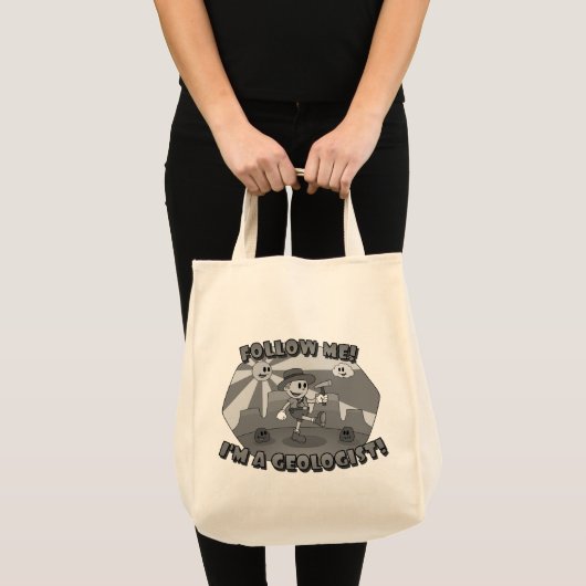 Retro Cartoon - Volg mij! Ik ben een geoloog! Tote Bag (Voorkant (product))
