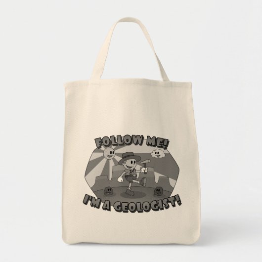 Retro Cartoon - Volg mij! Ik ben een geoloog! Tote Bag (Voorkant)