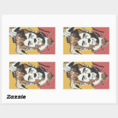 Retro Cartoon Werewolf die er goed uitziet Rechthoekige Sticker (Vel)