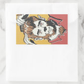 Retro Cartoon Werewolf die er goed uitziet Rechthoekige Sticker (Tas)