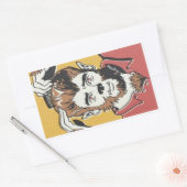 Retro Cartoon Werewolf die er goed uitziet Rechthoekige Sticker (Envelop)