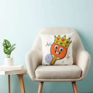 Retro Cartoontafel Tennis Paddle Worp Kussen