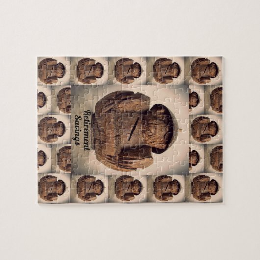 Retro Carved Coconut Monkey Bank Legpuzzel (Horizontaal)