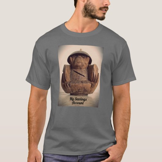 Retro Carved Coconut Monkey Bank T-shirt (Voorkant)