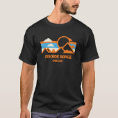 Retro Cascade Range Oregon Mountain Range Zonsonde T-shirt (Voorkant)