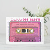 Retro Casette Tape 80s Party Thema Uitnodiging (Staand voorkant)