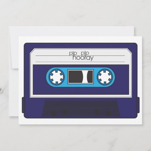 Retro Casette Tape 80s Party Theme Invitation Kaart (Achterkant)