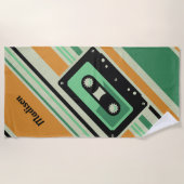Retro Casette Tape aangepaste naam strand handdoek (Voorkant)