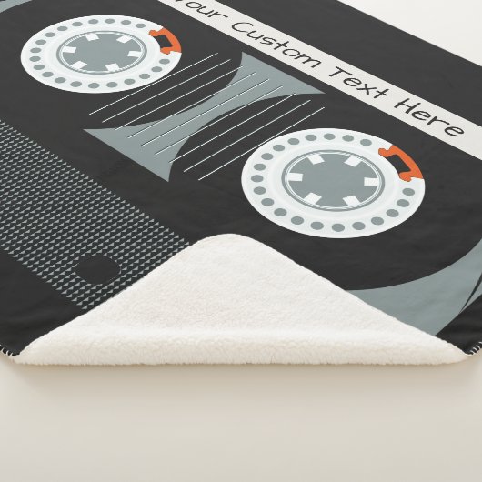 Retro Casette Tape aangepaste tekstdekens Sherpa Deken (3/4)