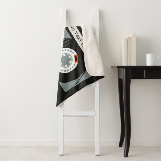 Retro Casette Tape aangepaste tekstdekens Sherpa Deken (In situ)