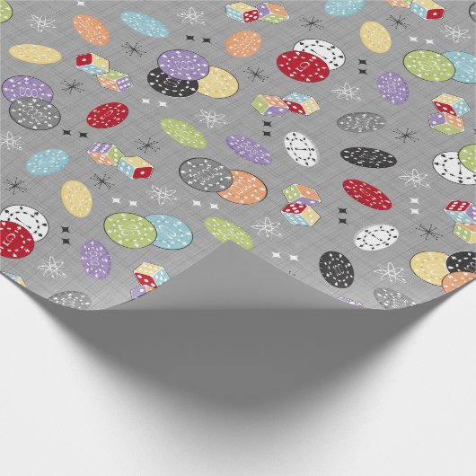 Retro Casino Dice Cadeaupapier (Hoek)