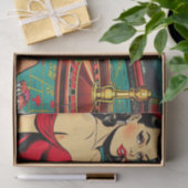 Retro Casino Pop Kunst Stripillustratie Tissuepapier (Geschenk)