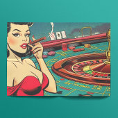 Retro Casino Pop Kunst Stripillustratie Tissuepapier