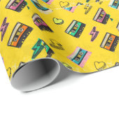 Retro Cassette: 80's Love Party Design Cadeaupapier (Rol Hoek)