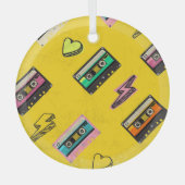Retro Cassette: 80's Love Party Design Glas Ornament (Voorkant)