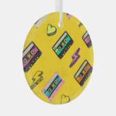 Retro Cassette: 80's Love Party Design Glas Ornament (Voorkant Rechts)