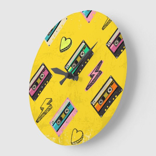 Retro Cassette: 80's Love Party Design Grote Klok (Hoek)