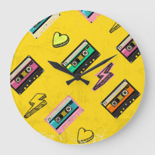 Retro Cassette: 80's Love Party Design Grote Klok