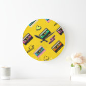 Retro Cassette: 80's Love Party Design Grote Klok (Huis)