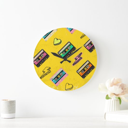 Retro Cassette: 80's Love Party Design Grote Klok (Huis)