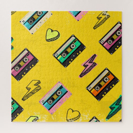 Retro Cassette: 80's Love Party Design Legpuzzel (Verticaal)