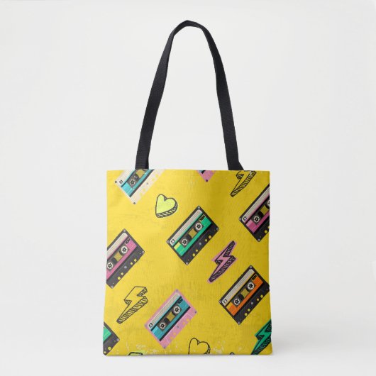 Retro Cassette: 80's Love Party Design Tote Bag (Voorkant)