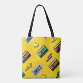 Retro Cassette: 80's Love Party Design Tote Bag (Achterkant)