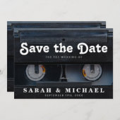 Retro Cassette 80s Wedding sparen de Datum Save The Date (Voorkant / Achterkant)