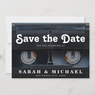 Retro Cassette 80s Wedding sparen de Datum Save The Date