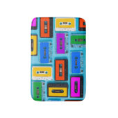 Retro Cassette: Blauw Achtergrond Collectie Badmat (Voorkant Verticaal)