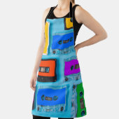 Retro Cassette: Blauw Achtergrond Collectie Schort (Insitu)