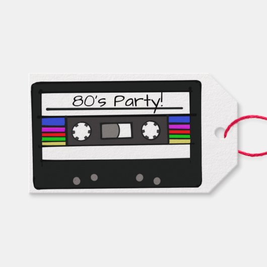 "Retro Cassette" Cadeaulabel (Voorkant (Horizontaal))