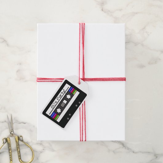 "Retro Cassette" Cadeaulabel (Met Touw)