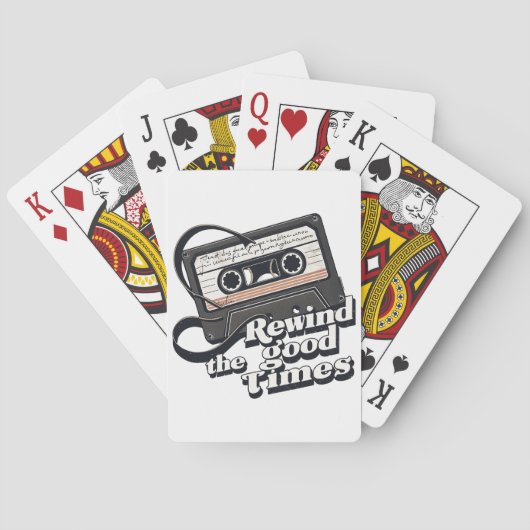 Retro Cassette Design voor liefhebbers van nostalg Pokerkaarten (Achterkant)