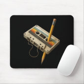 Retro Cassette En Potlood Grappig 80s 90s Mixtape Muismat (Met muis)