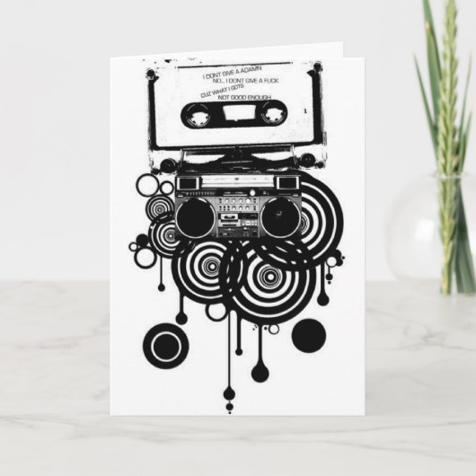 retro cassette feestdagen kaart (Voorkant)