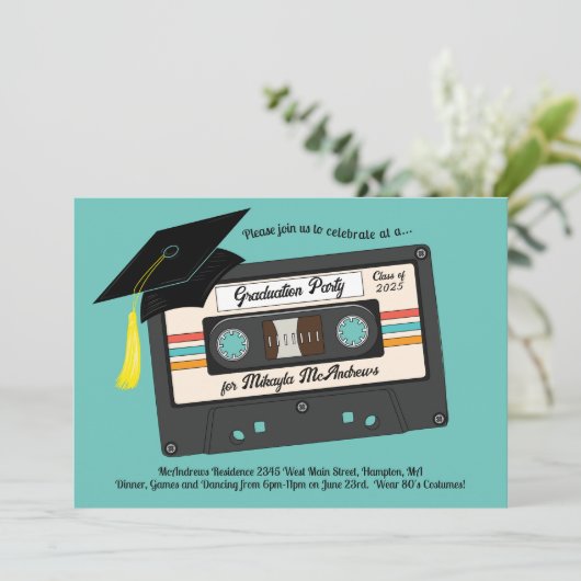 Retro Cassette, gemengde tapegraduPartij Kaart (Staand voorkant)