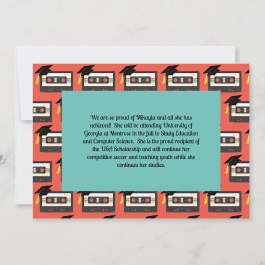 Retro Cassette, gemengde tapegraduPartij Kaart (Achterkant)