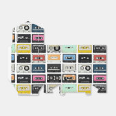 Retro cassette Mix Tapes art patroonpatronen Bedankdoosjes (Uitgevouwen)