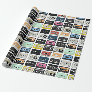 Retro  cassette Mix Tapes art patroonpatronen Cadeaupapier