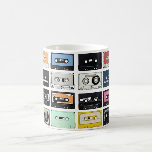 Retro cassette Mix Tapes art patroonpatronen Koffiemok (Center)